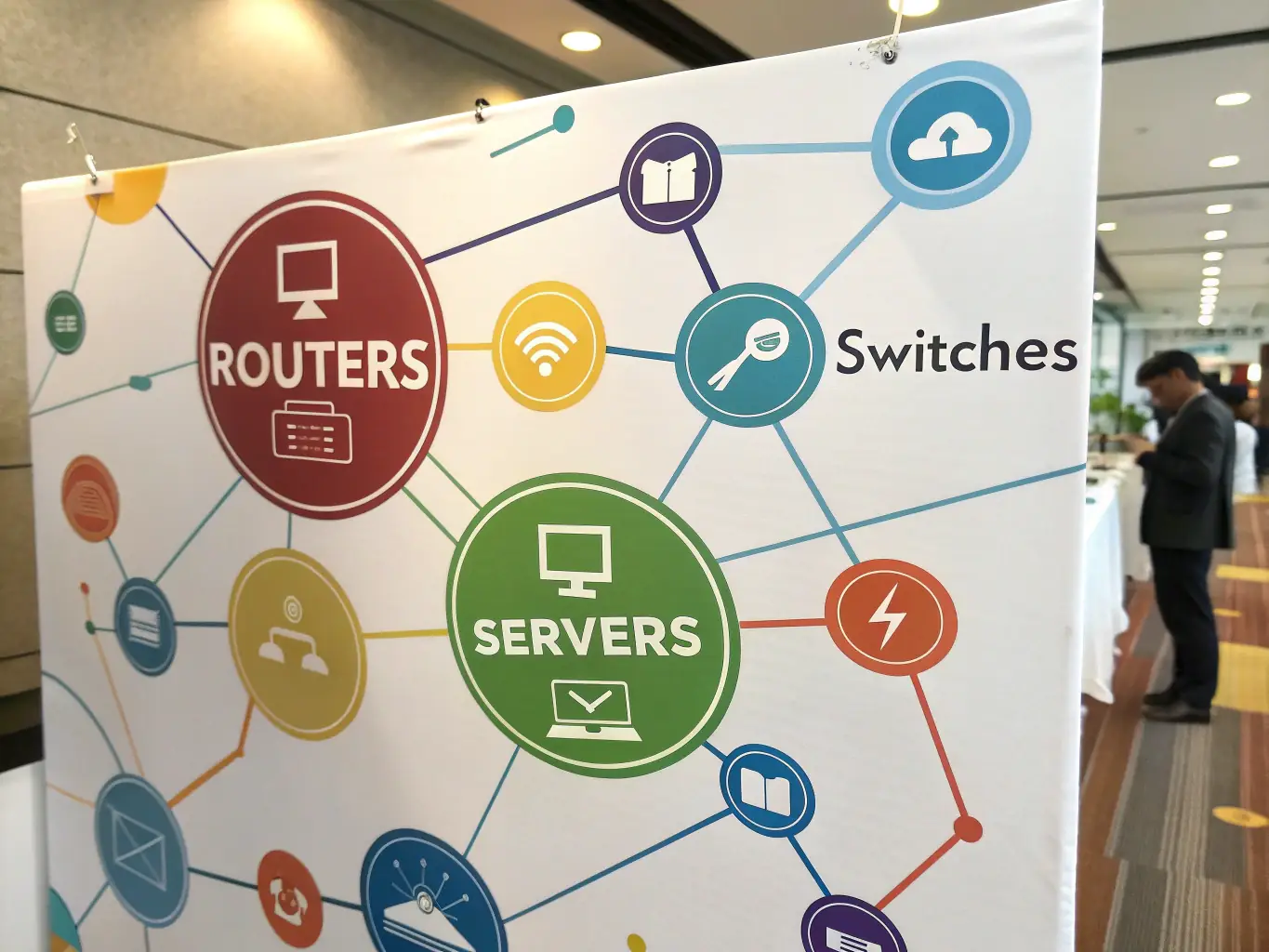 A detailed image showcasing a network topology diagram with various devices connected, highlighting the complexity and interconnectedness of modern networks.